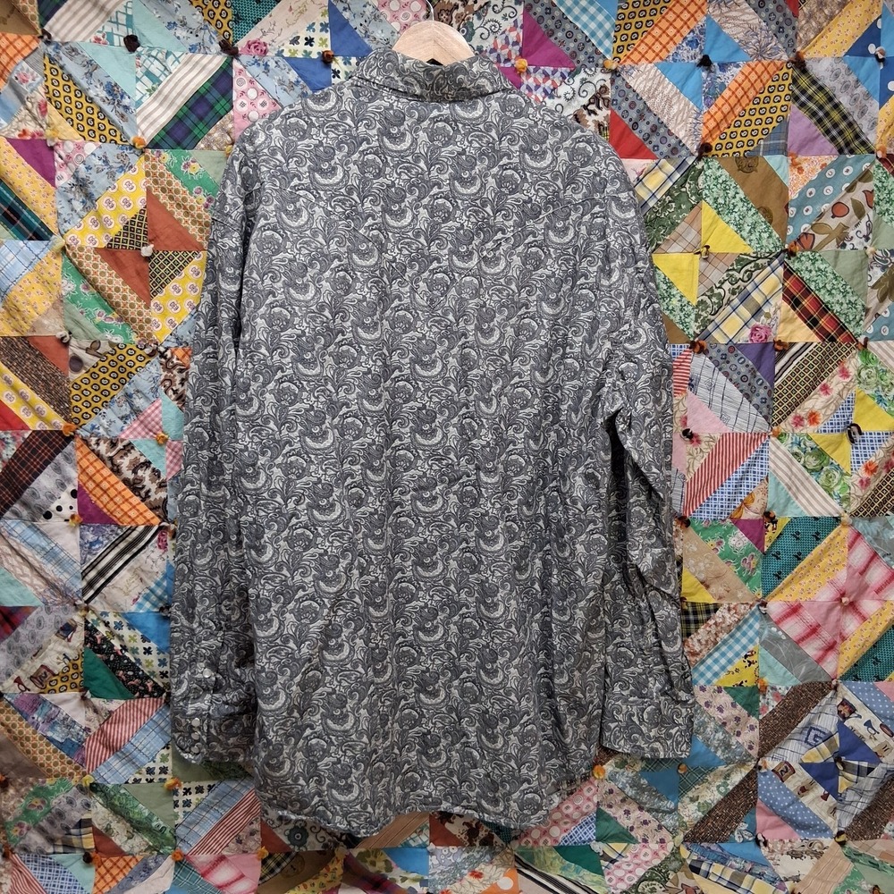 Stetson Mens Monochrome Paisley Pearl Snap Western Shirt Size 2XL Rodeo Cowboy - Picture 4 of 14
